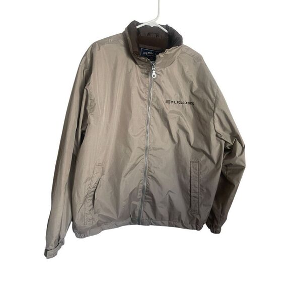 US Polo Assn Mens Beige Lightweight Windbreaker Jacket Size XL - Picture 1 of 16